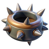 beautiful rustic Hyper-specific, photorealistic, isolated cutout of a single Cerberus collar, spiked iron with Transparent Background masterfully captured png