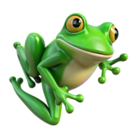 ethereal fascinating Frog, tree frog, green, clinging, with Transparent Background precision png