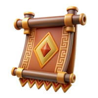 impressive urban Concept art style, isolated cutout of a single tribal woven tapestry with a complex narrative scene depicted in abstract patterns with Transparent Background top-tier png