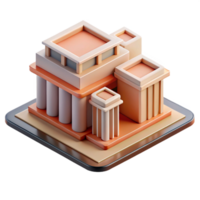 dramatic distinctive Concept art style, isolated cutout of a single, architectural model, scale with Transparent Background png