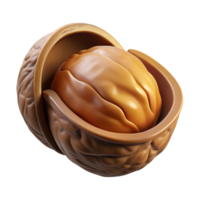 dazzling exceptional Open walnut shell with nut inside with Transparent Background png