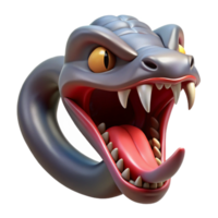dramatic ethereal elegant Photorealistic, isolated cutout Hyper-specific professional render of a single Hydra head, hissing, venomous fangs exposed with Transparent Background expertly shot png