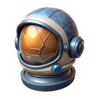sumptuous urban Hyper-specific, professional render, isolated cutout of a single, futuristic, space explorer helmet with a cracked visor with Transparent Background museum quality png