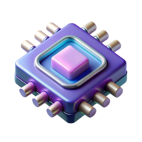 radiant industrial Photorealistic, hyper-specific render of a single, advanced, quantum computing chip Isolated cutout with Transparent Background luxury png