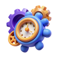 spectacular modern Concept art style, isolated cutout of a dynamic, abstract representation of time with swirling clocks and gears with Transparent Background studio quality png
