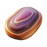 unforgettable elegant Concept art style, isolated cutout of a single, polished agate slice, showing colorful bands with Transparent Background crisp png