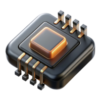 rare rustic Concept art style, isolated cutout of a sleek, black, data chip with glowing circuitry, hyper-specific details with Transparent Background studio quality png
