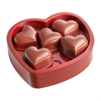 hypnotic intense avant-garde Heart-shaped box of chocolates, with Transparent Background flawless png