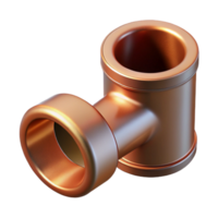 elegant exemplary Ultra-detailed, photorealistic, isolated cutout of a single, weathered, copper pipe section Hyper-specific texture and color with Transparent Background png