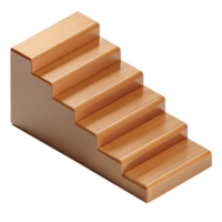 signature modern Hyper-specific, professional render of a single, floating staircase step, wood with Transparent Background high quality png