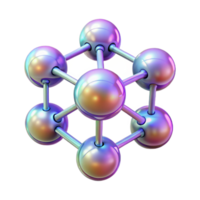 hypnotic remarkable Concept art style, isolated cutout of a holographic representation of a molecule, highly detailed, hyper-specific with Transparent Background png