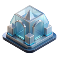 peaceful glorious Concept art style rendering of a futuristic, transparent, isolated building material sample with Transparent Background elite png