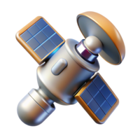 celebrated elegant Photorealistic, ultra-detailed, professional render of a hyper-specific, isolated cutout of a single, fragmented, artificial satellite with Transparent Background expertly shot png