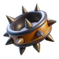 fascinating nordic Hyper-specific, photorealistic, isolated cutout of a single Cerberus collar, spiked iron with Transparent Background sharp png