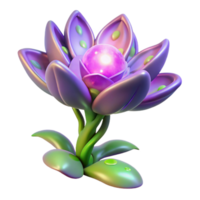 glorious renaissance Alien plant, glowing petals, unusual shape with Transparent Background luxury png