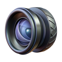 glorious creative Photorealistic, isolated cutout of a single DSLR camera lens, hyper-specific aperture blades, ultra-detailed with Transparent Background expertly shot png