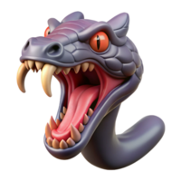 beautiful standout Photorealistic, ultra-detailed, isolated cutout of a single Hydra head, hissing with Transparent Background png