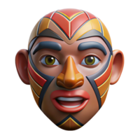 romantic fascinating Photorealistic ultra-detailed isolated cutout of a single tribal face paint design featuring bold geometric shapes with Transparent Background gallery standard png