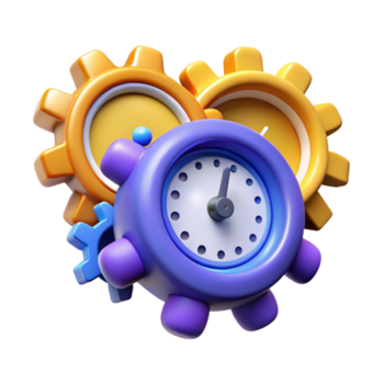 pittoresk avantgarde- begrepp konst stil, isolerat Skära ut av en dynamisk, abstrakt representation av tid med virvlande klockor och kugghjul med transparent bakgrund precision png