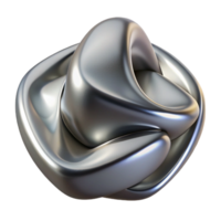 elegant whimsical industrial Ultra-detailed, professional render, isolated cutout of a single, abstract, metallic sculpture, polished surface with Transparent Background studio quality png