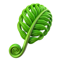 extraordinary memorable Green fern frond unfurling with Transparent Background png
