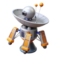 remarkable minimalist Hyper-specific, concept art style isolated cutout of a single, robotic space probe, featuring advanced sensors and antennae with Transparent Background professional png
