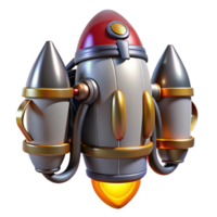 enchanting melancholic modern Concept art style, hyper-specific, isolated cutout Professional render of a jetpack with chrome nozzles and art deco styling with Transparent Background studio quality png