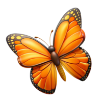 splendid distinctive Orange Monarch butterfly wings spread with Transparent Background png