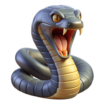 quintessencial abstrato uma sibilando cobra cobra, de capuz expandido, com transparente fundo magistralmente capturado png