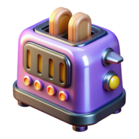 picturesque acclaimed Professional render, isolated cutout of a hyper-specific design for a retro-futuristic toaster with glowing vacuum tubes and analog dials with Transparent Background png