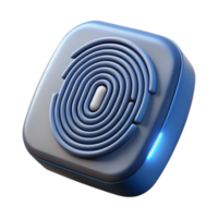 distinguished renaissance Isolated cutout, professional render of a single, hyper-realistic, ultra-detailed biometric scanner with fingerprint ridges, with Transparent Background flawless png