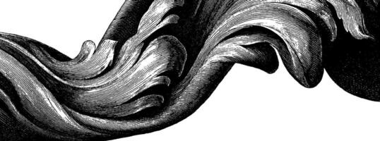 Intricate engraved abstract swirl pattern for artistic design projects. vector