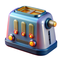 wonderful geometric Professional render, isolated cutout of a hyper-specific design for a retro-futuristic toaster with glowing vacuum tubes and analog dials with Transparent Background artisan png