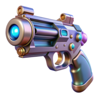 sought-after gothic Hyper-specific, isolated cutout An ultra-detailed, concept art style rendering of a futuristic pistol with a pearl handle and laser sight with Transparent Background high quality png
