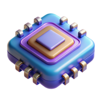 dramatic renaissance Photorealistic, hyper-specific render of a single, advanced, quantum computing chip Isolated cutout with Transparent Background ultra HD png