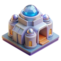 vibrant quintessential Concept art style rendering of a futuristic, modular, isolated architectural component with Transparent Background png