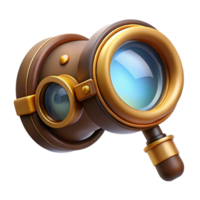 striking calm rustic Steampunk goggles with a built-in magnifying glass with Transparent Background top-tier png