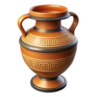 coveted geometric Ultra-detailed, professional render of a single, ancient Greek vase with intricate patterns Isolated cutout with Transparent Background studio quality png