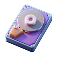 dazzling joyful surreal A hard drive with exposed platters with Transparent Background authentic png