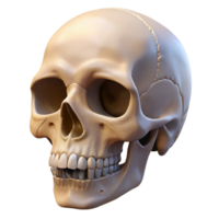 distinctive vintage Photorealistic, isolated cutout of a single human skull, anatomical details, professional render with Transparent Background high resolution png
