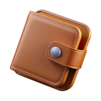 mysterious stunning Photorealistic, isolated cutout of a single brown leather wallet, hyper-specific with Transparent Background fine detail png