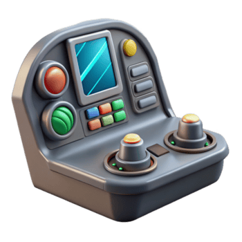 distinguished minimalist Spaceship cockpit control panel, buttons and dials, illuminated display with Transparent Background 8K png