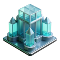 sumptuous renaissance Concept art style rendering of a futuristic, transparent, isolated building material sample with Transparent Background perfect clarity png