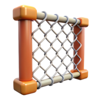 timeless futuristic Photorealistic, isolated cutout of a single, section of chain link fence with Transparent Background 8K png