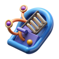 extraordinary melancholic baroque Genetic modification device with DNA helix display with Transparent Background exclusive png