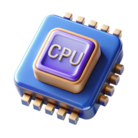 impressive futuristic A CPU, central processing unit with Transparent Background elite png