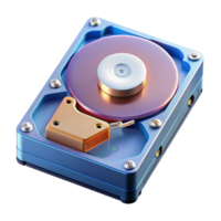 exquisite gothic Hyper-specific, ultra-detailed, professional render of a single, disassembled hard drive, isolated cutout with Transparent Background museum quality png