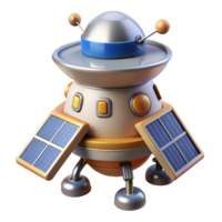 energetic stunning Ultra-detailed, professional render, concept art style, isolated cutout of a single, robotic space probe with deployed solar panels with Transparent Background masterfully captured png