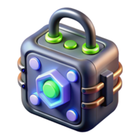beautiful peaceful classic Photorealistic professional render of a single, advanced hacking tool with glowing LED indicators with Transparent Background gallery standard png