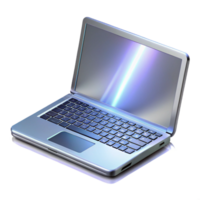 splendid geometric A sleek silver laptop with keyboard illuminated with Transparent Background original png